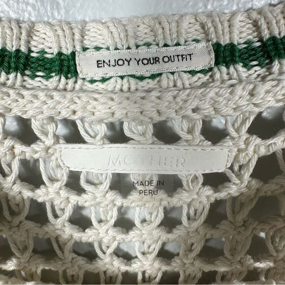 Mother Be Square “Fresh” Boho Crochet Open Knit Pullover Sweater Top Size Small - Picture 7 of 15